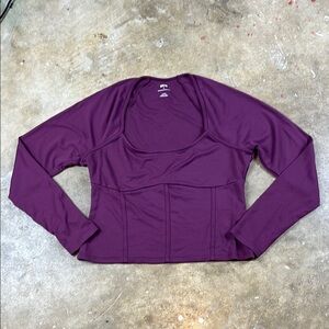 Maeve by Anthropologie Purple Long Sleeve Fitted top
Size: Large